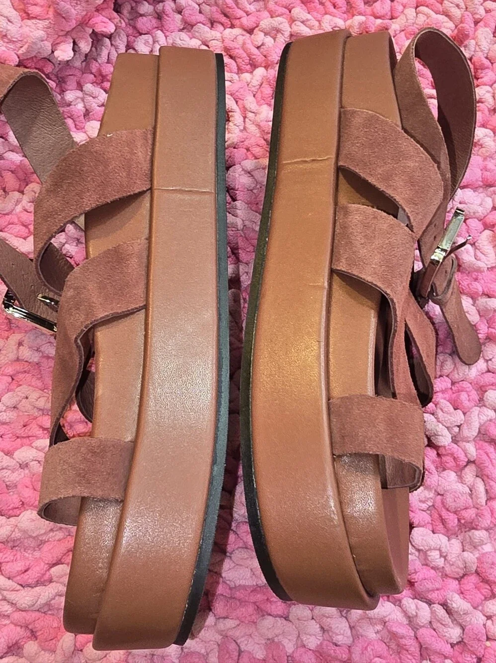 Jeffery Campbell  Platform Strappy Sandals in Brick Color